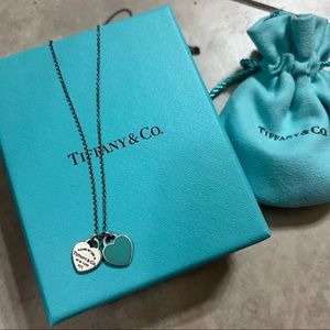 Authentic Tiffany Blue Double Heart Tag Pendant